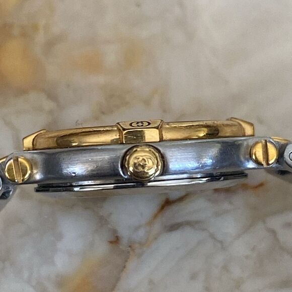 Gucci 9000L Two-Tone Gold & Stainless Steel Watch Authentic - Picture 9 of 12
